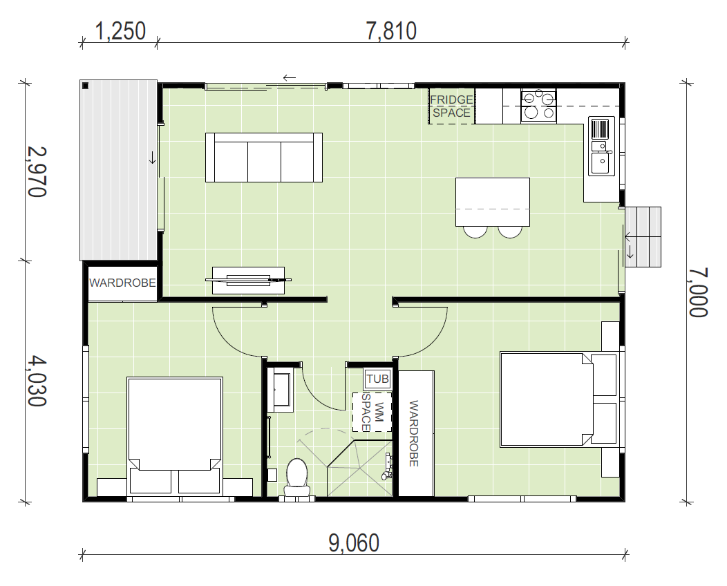 granny flat floor plan design Collaroy