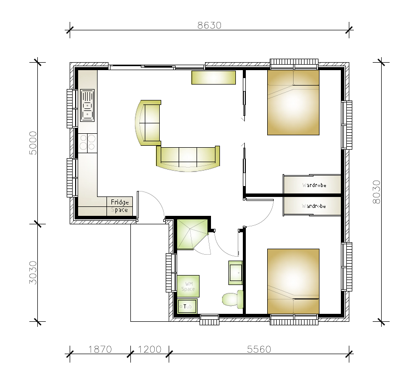 granny flat floor plan design Thornleigh