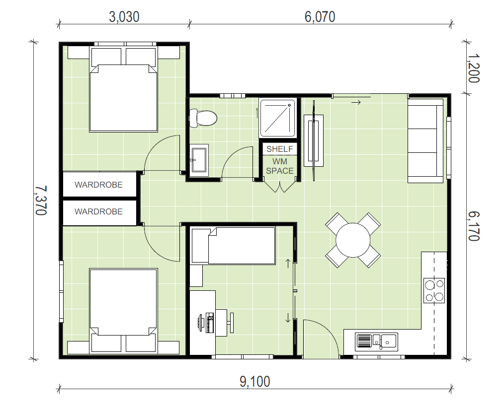 granny flat floor plan design Carlingford