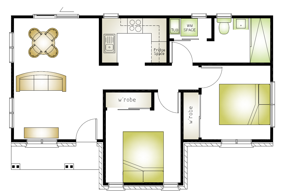 Chester Hill granny flat floor plan 2 bedroom
