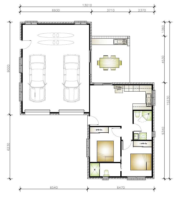 Eastwood granny flat floor plan with garage