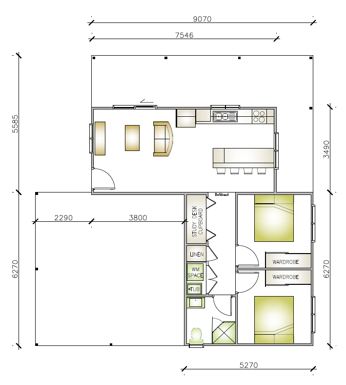 granny flat floor plan design Forestville