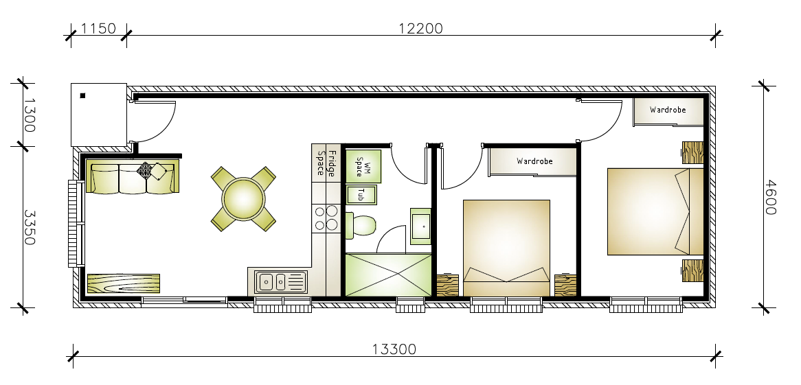 granny flat floor plan design Hobartville