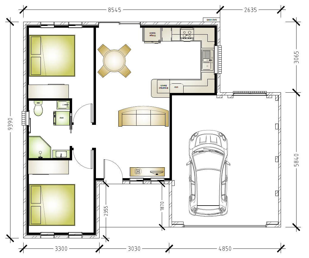 granny flat floor plan design Lane Cove