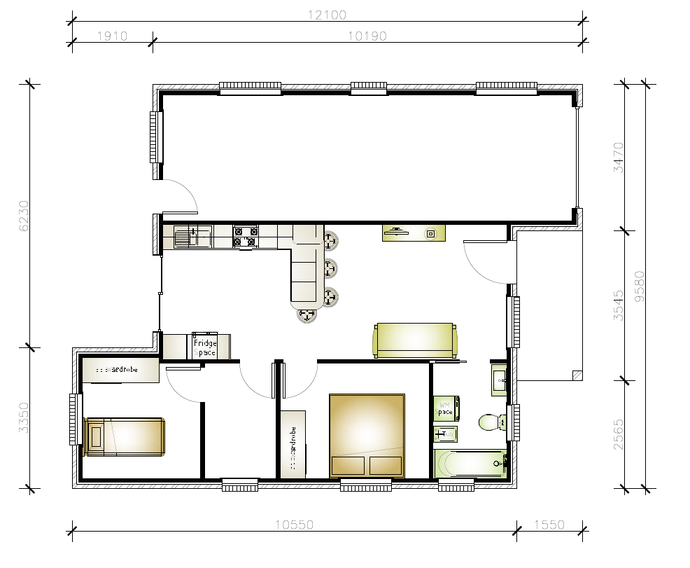 Floor plan for a granny flat
