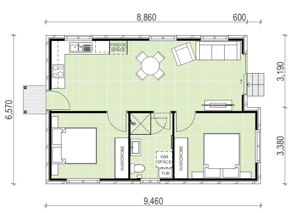 granny flat floor plan design Mona Vale