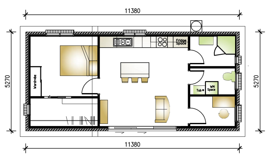 granny flat floor plan design San Souci