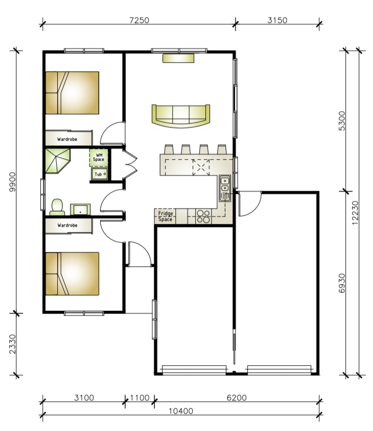 granny flat floor plan design Seven Hills