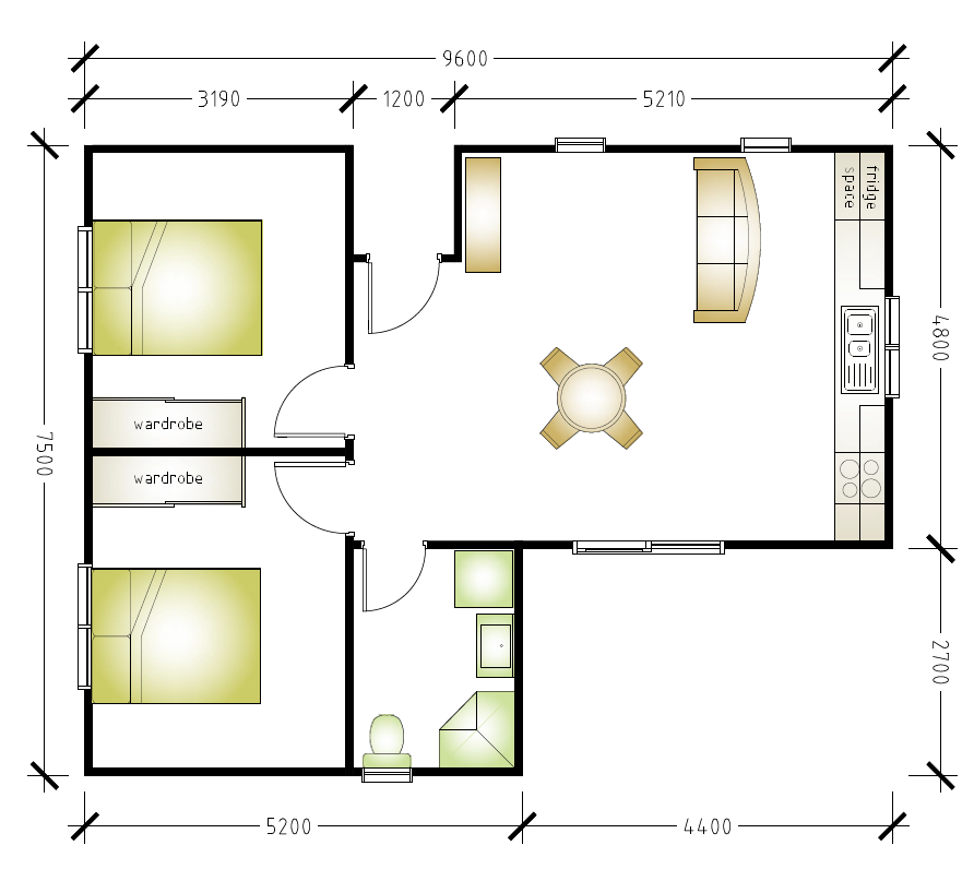 South Penrith 2 bedroom granny flat floor plan