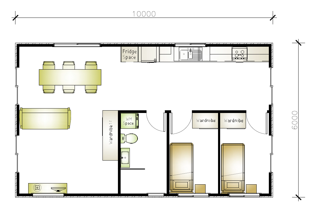 2 bedroom granny flat floor plan design