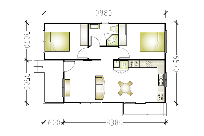 6,570 by 9,980 floor plan including small porch