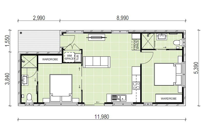 5,390 by 11,980 floor plan including covered entry