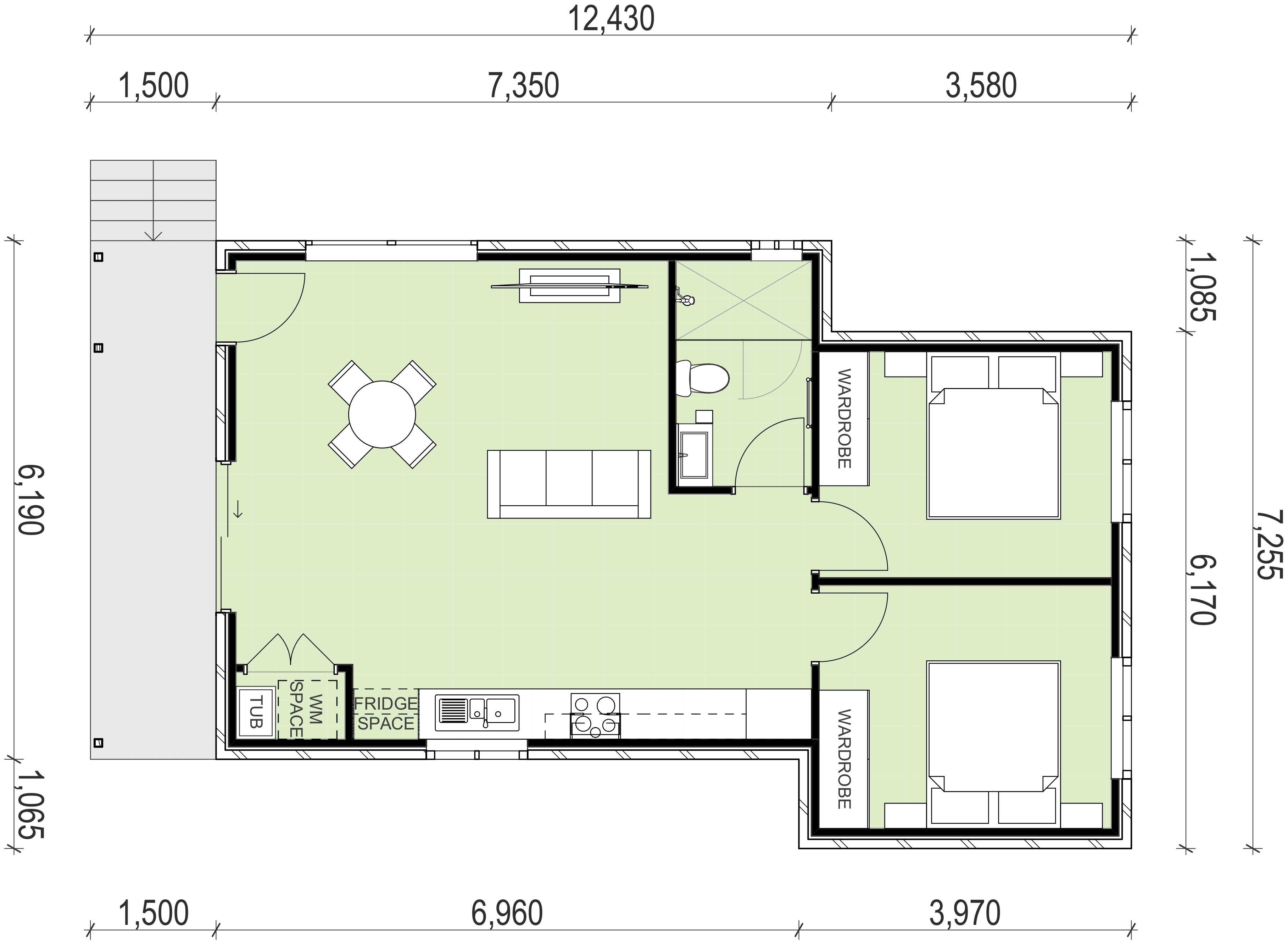 Asquith granny flat with 2 bedrooms
