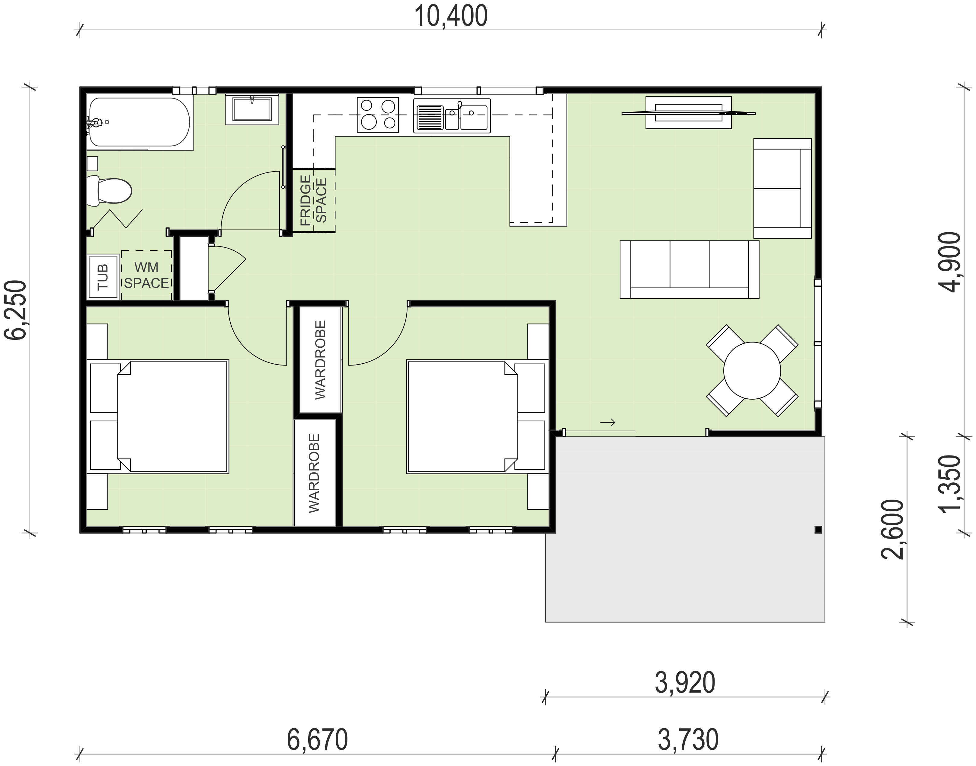 Seven Hills granny flat floor plan