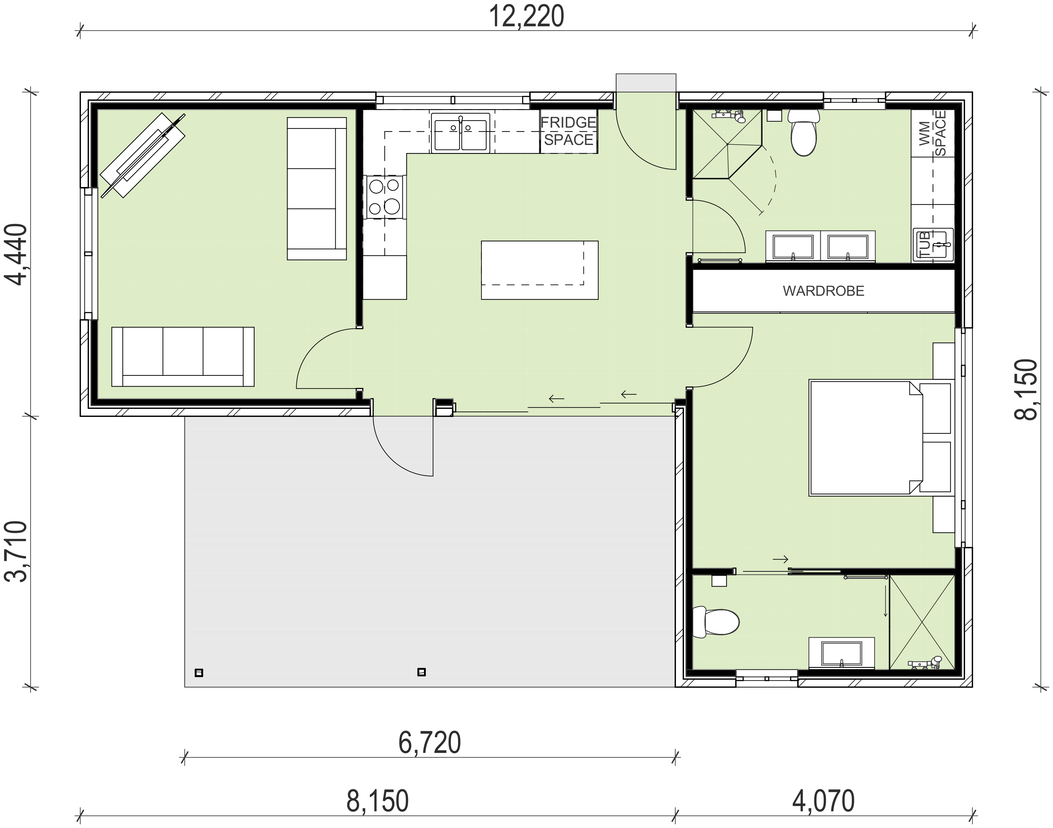 Wahroonga granny flat floor plan