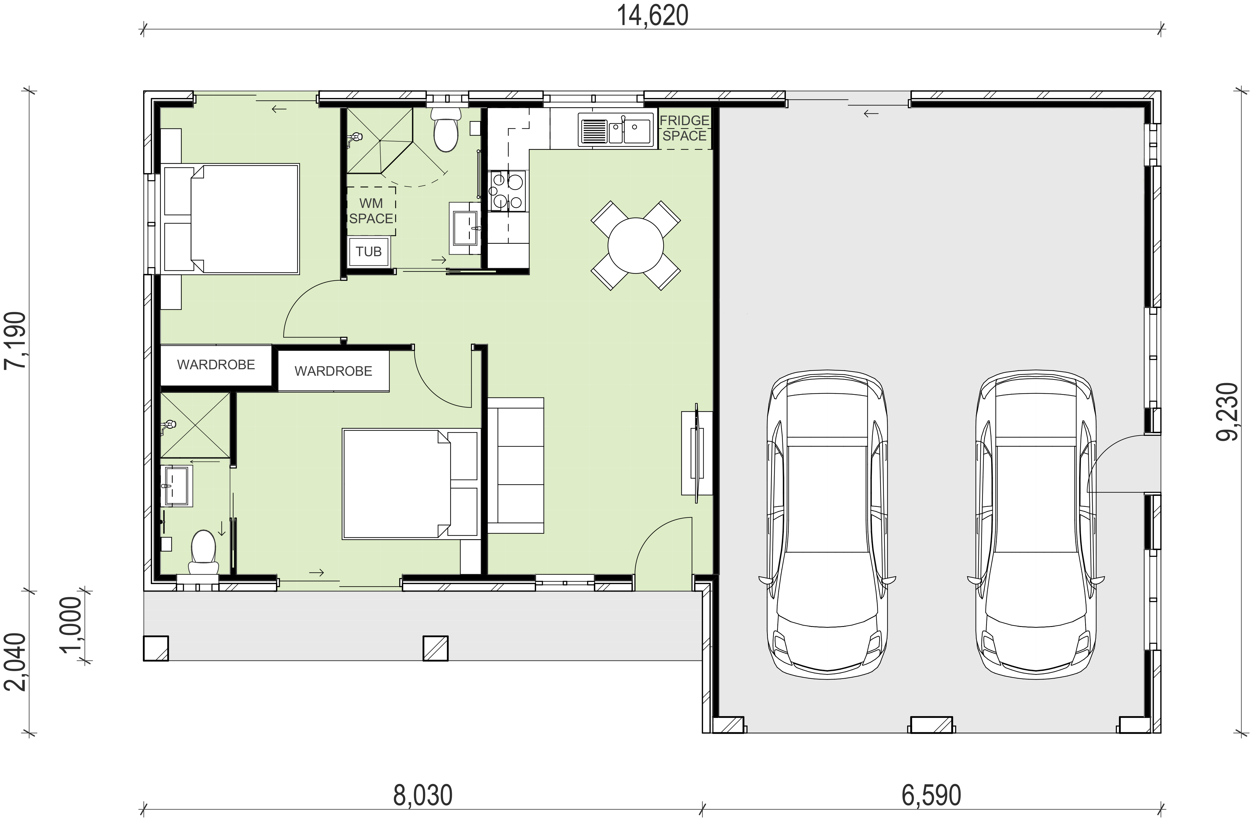 granny flat floor plan design 14620x9230