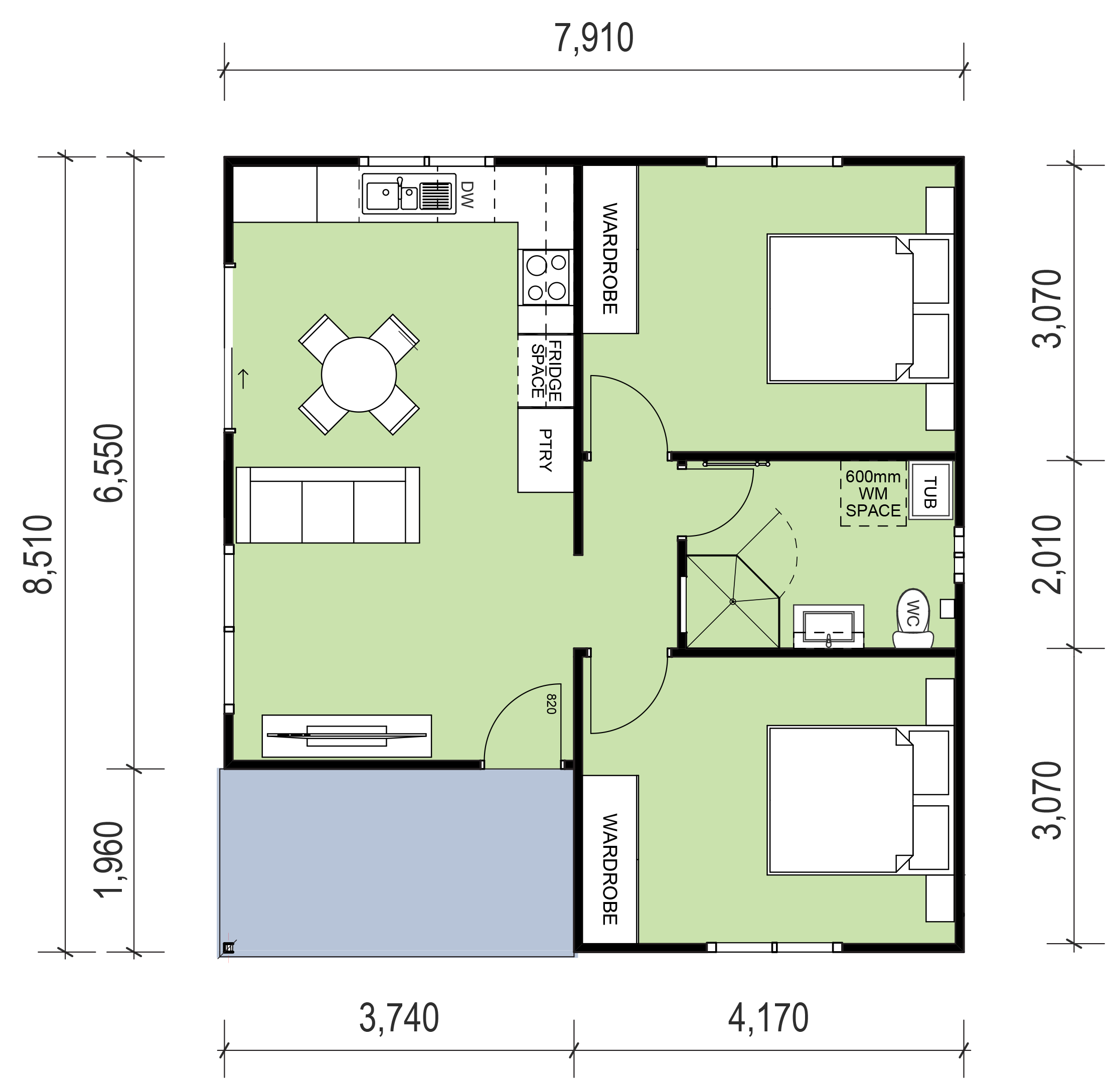 Mona Vale granny flat floor plan