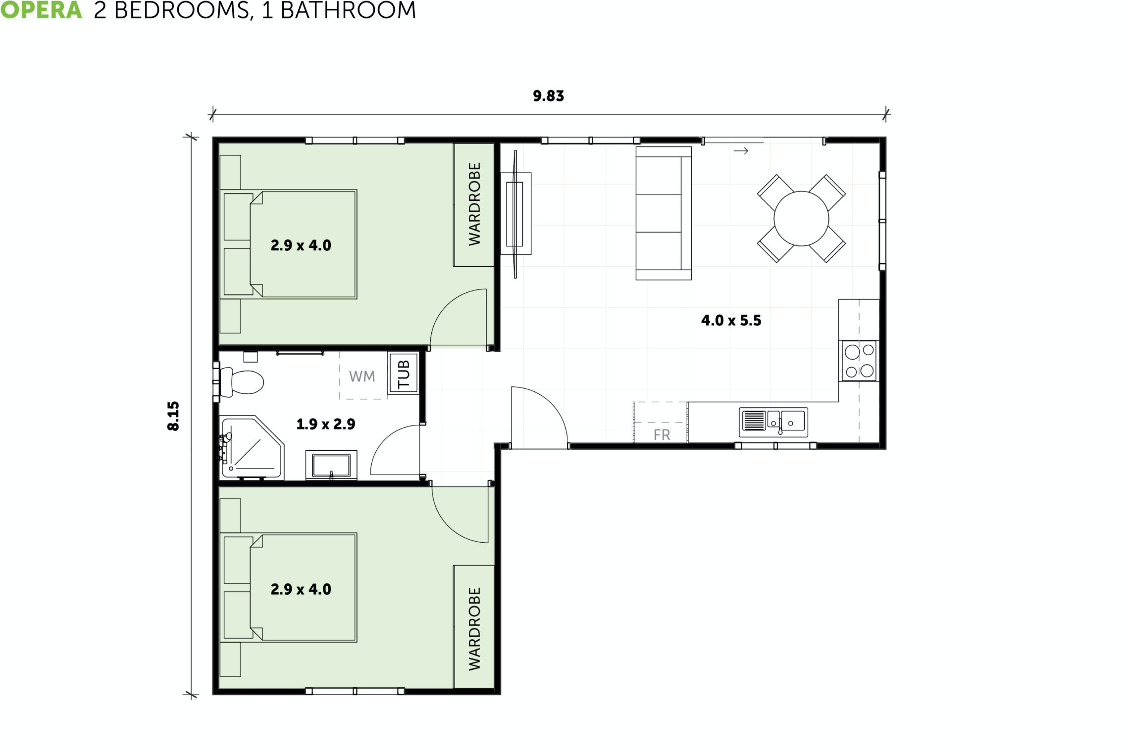 Two Bedroom Granny Flat Design - Warilla